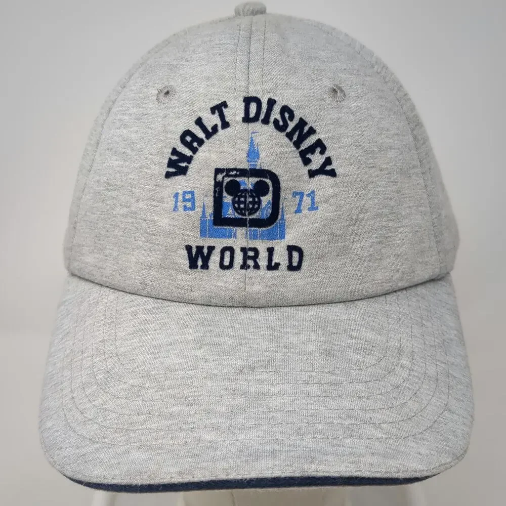 Disney Parks Baseball Cap Gray One Size Mickey World 1971 Cinderella Castle Hat